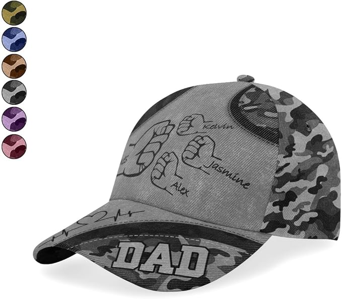 Dad Fist Bump Fathers Day Family Personalized Cap, Personalized Classic Cap CP0002