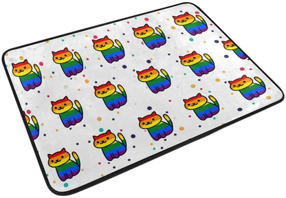 Funny Doormat Pride Gay Cat Door Mat Welcome Entrance Pride Rug Shoe Scraper For Indoor Lgbt Outdoor Home LO1357
