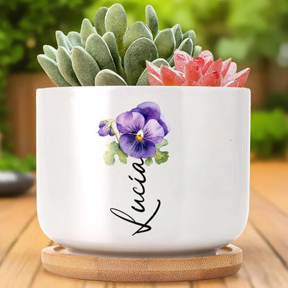 The Only Thing Better Than Being Your Mother is Watching You Be A Mom Personalized Birth Flower Plant Pot, Personalized To My Daughter Plant Pot TD0029