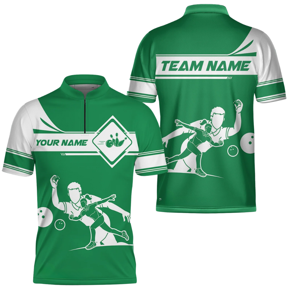 Custom Blue And White Bowling Team Jersey For Men, Custom Bowling Shirt BZ0637