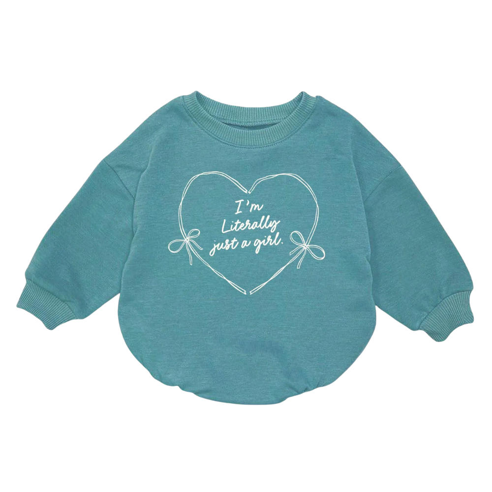 I'm Literally Just a Girl Baby Romper Sweatshirt, Funny Baby Girl Romper Sweatshirt BB0089