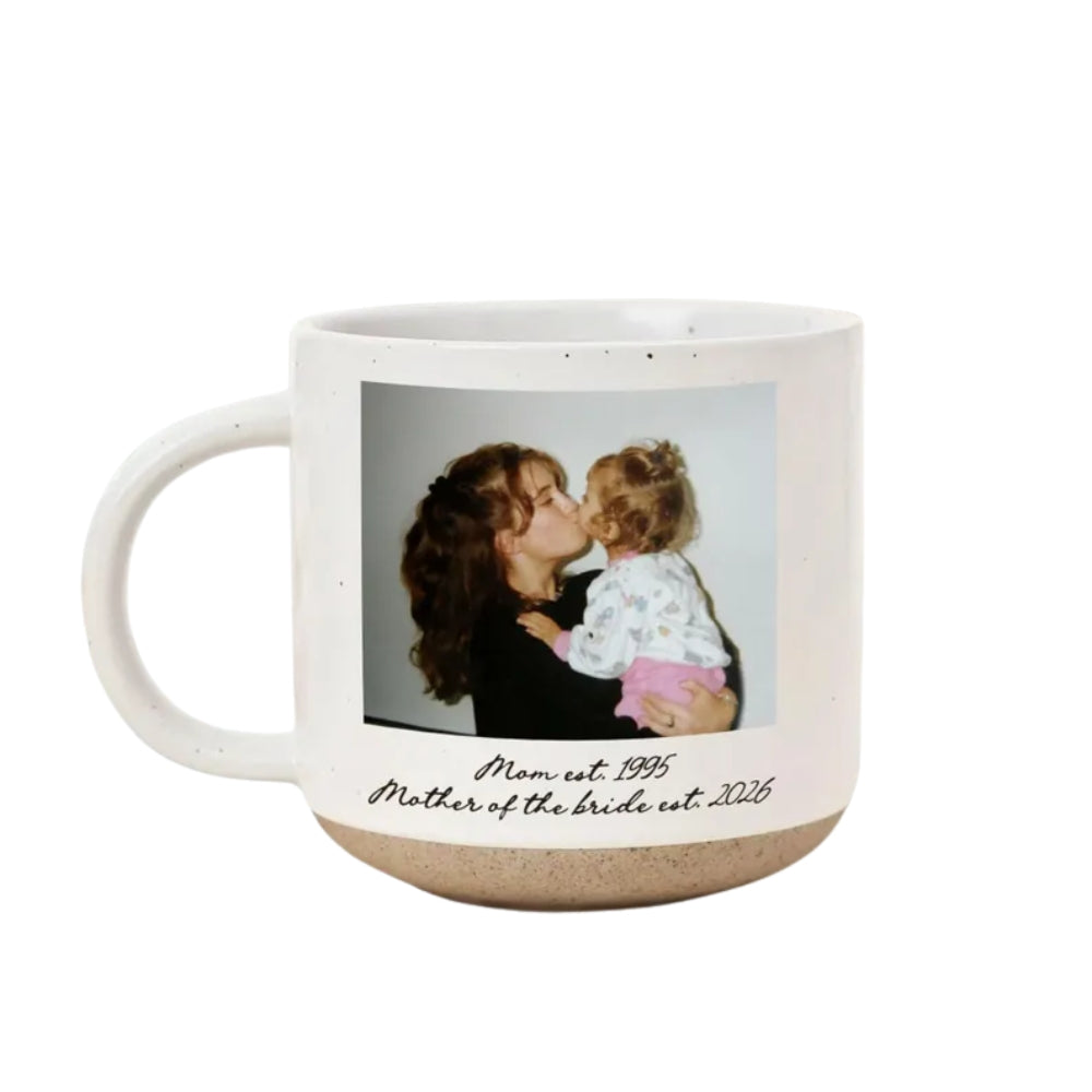 Custom Photo Mother of The Bride Pottery Mug, Personalised Wedding Mug Mother Of The Bride WD0027