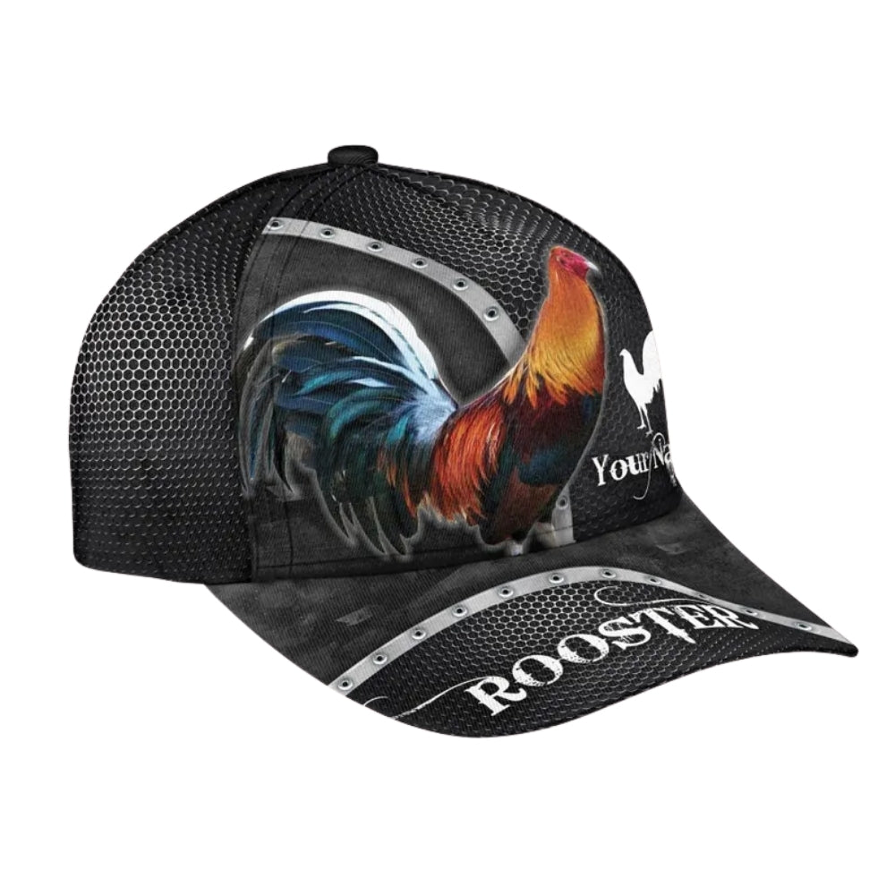 Custom Rooster 3D Baseball Cap, Custom Chicken Rooster Hats Caps CP0079
