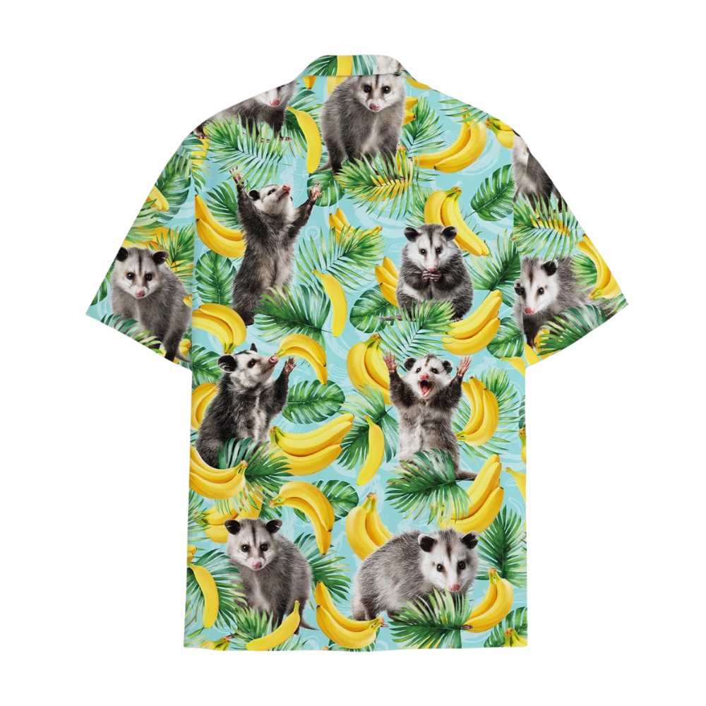 Opossum And Banana Tropical Hawaiian Shirt Men Women, Opossum Hawaiian Shirts HE0274