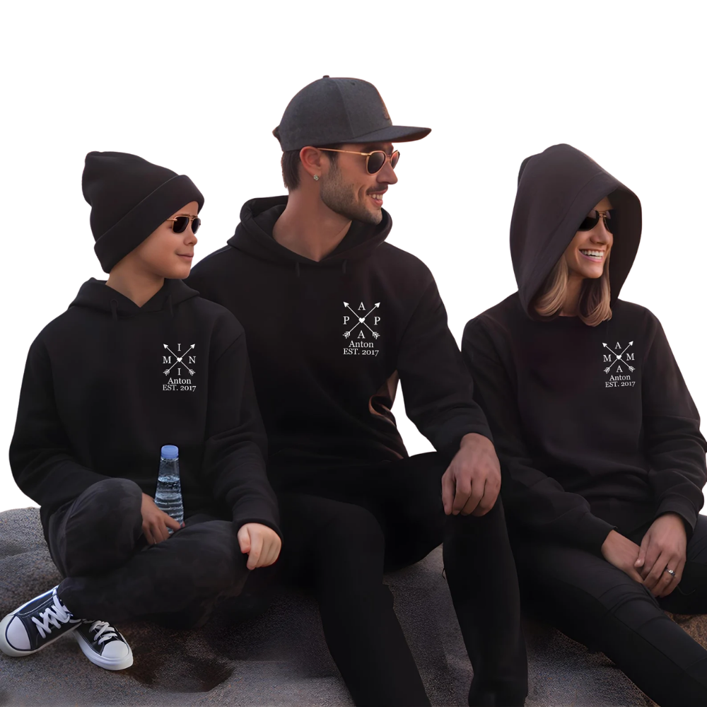 Personalized Matching Family Hoodies, Custom Family Hoodies With Name ET1295