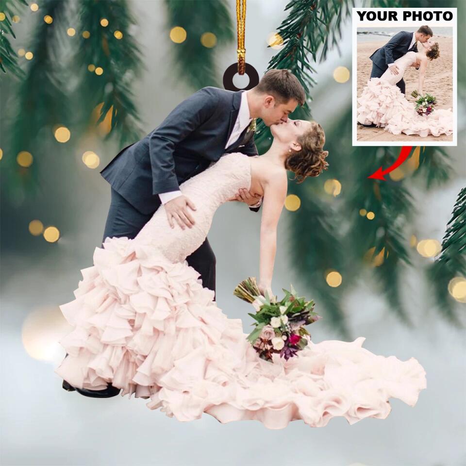 Personalized Couple Upload Photo Christmas Ornament, Gift for Couple, Husband, Wife OO1608