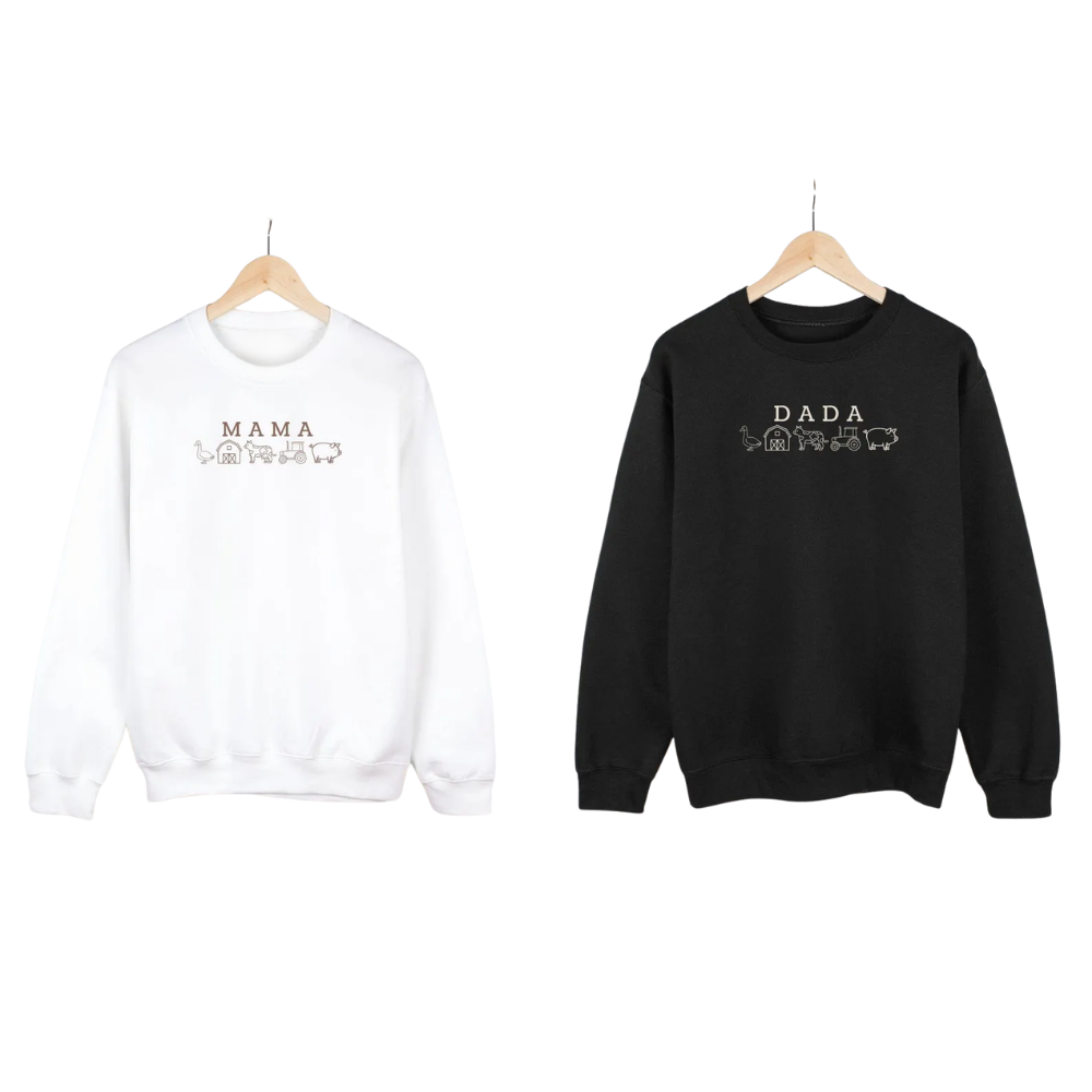 Personalized Farm Birthday Family Matching Sweatshirt, Custom Birthday Farm Family Sweatshirts ET1393
