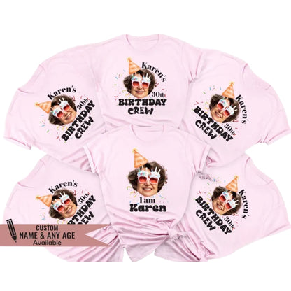 30th Birthday Custom Face Matching Birthday Squad t Shirt, Personalized Photo Birthday Matching Shirts ET0854