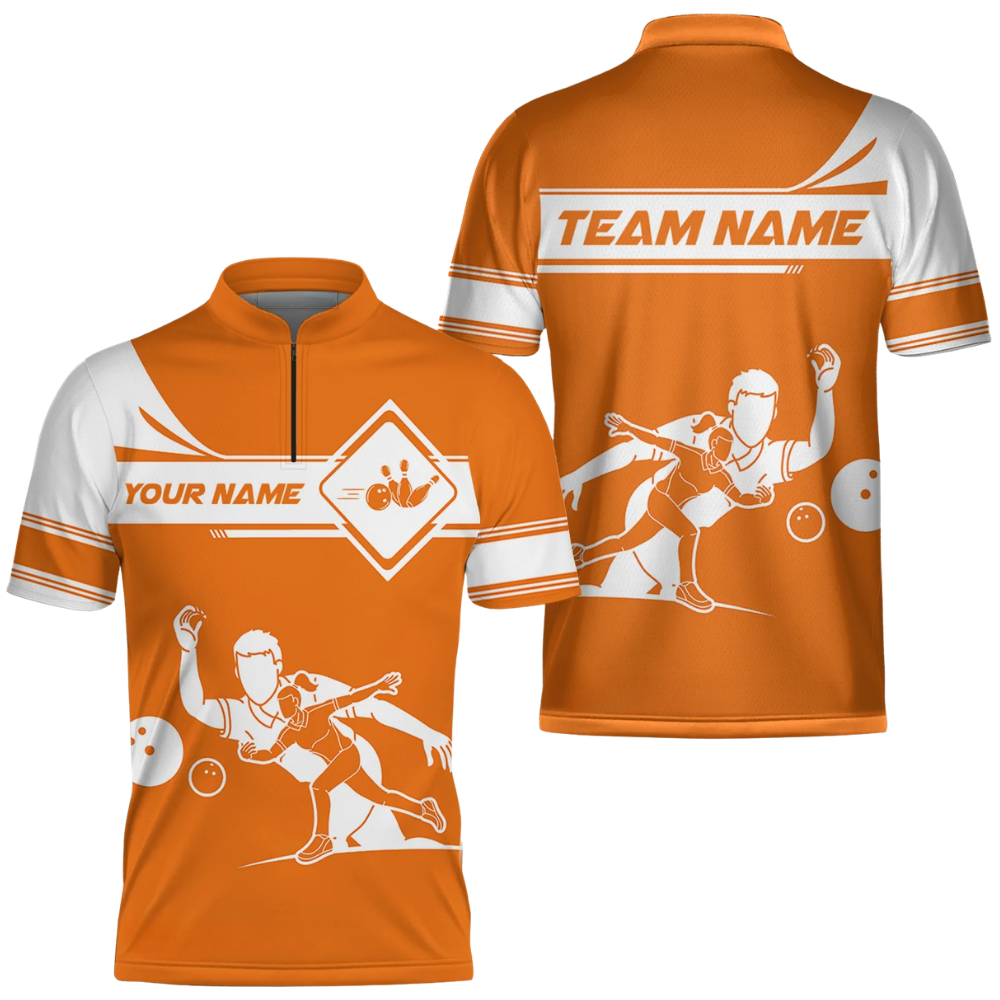 Custom Blue And White Bowling Team Jersey For Men, Custom Bowling Shirt BZ0637