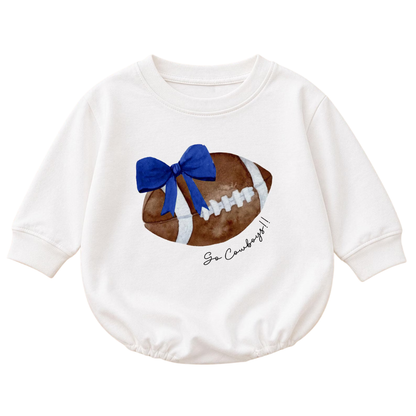 Custom Football Baby Romper Sweatshirt, Custom Baby Football Sweater BB0850