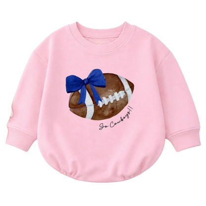 Custom Football Baby Romper Sweatshirt, Custom Baby Football Sweater BB0850