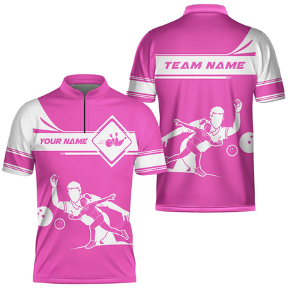 Custom Blue And White Bowling Team Jersey For Men, Custom Bowling Shirt BZ0637