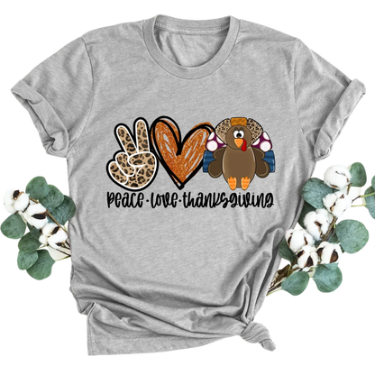 Turkey Peace Love Thanksgiving Family Matching T Shirt, Thanksgiving Matching Family Shirts ET1272