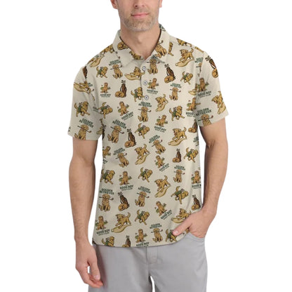 Men's Golden Retriever Golf Polo Shirt, Golden Retriever Lover Golf Shirts GE0393