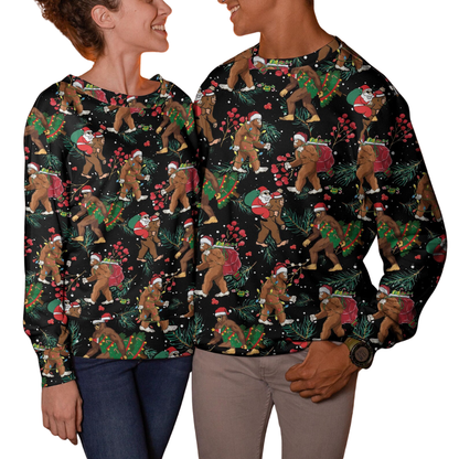 Funny Bigfoot Santa Christmas Ugly Sweatshirt, Sasquatch Christmas Sweatshirt 3D Printed 2D1294