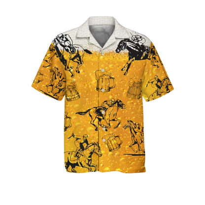 I Like Beer And Horse Racing And Maybe 3 People Hawaiian Shirt For Men, Horse Racing Beer Lover Hawaiian Shirts HE0500