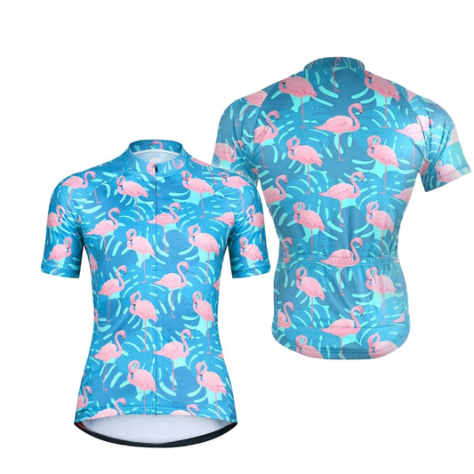 Flamingo Tropical Cycling Short Sleeve Jersey Mens, Flamingo Cycling Jerseys CZ0135