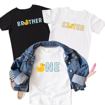 Duck One Matching Family First Birthday T Shirts, Duck 1st Birthday Family Shirts ET0368