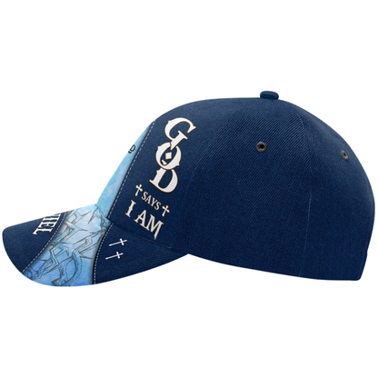God Says I Am Thoose Who Hope In The Lord Will Renew Their Strength They Will Soar On Wings Like Eagles Custom Name Baseball Cap, Personalized Christian Faith Hat Cap CP0587