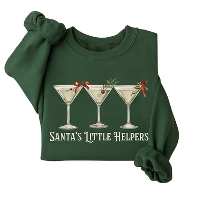 Santa's Little Helper Sweatshirt, Christmas Cocktails Sweatshirt 2D0336