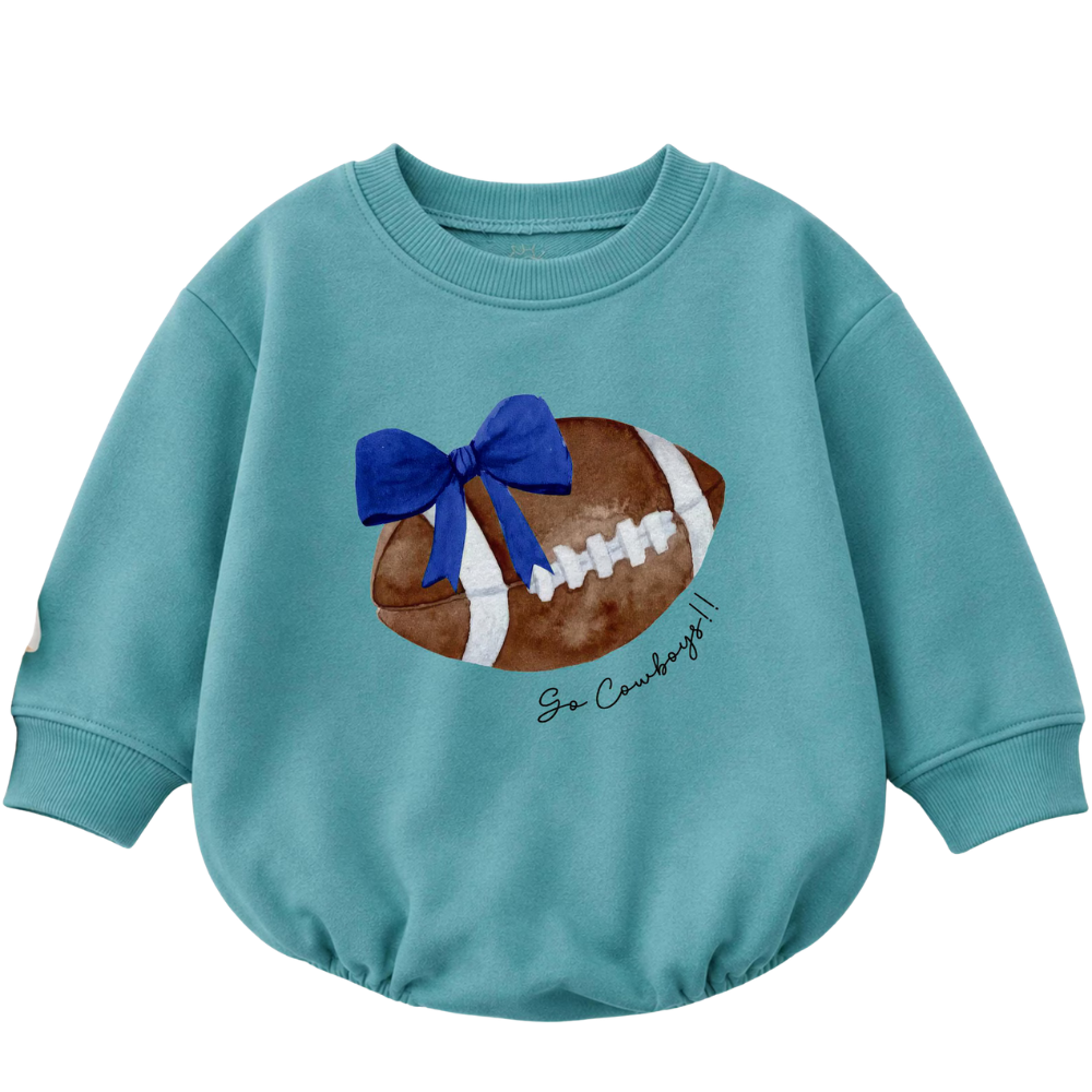 Custom Football Baby Romper Sweatshirt, Custom Baby Football Sweater BB0850