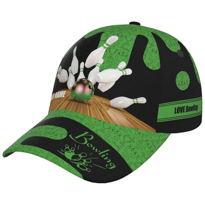 Personalized Bowling Green Black Baseball Cap, Custom Bowling Hat 3D Printed CP0625