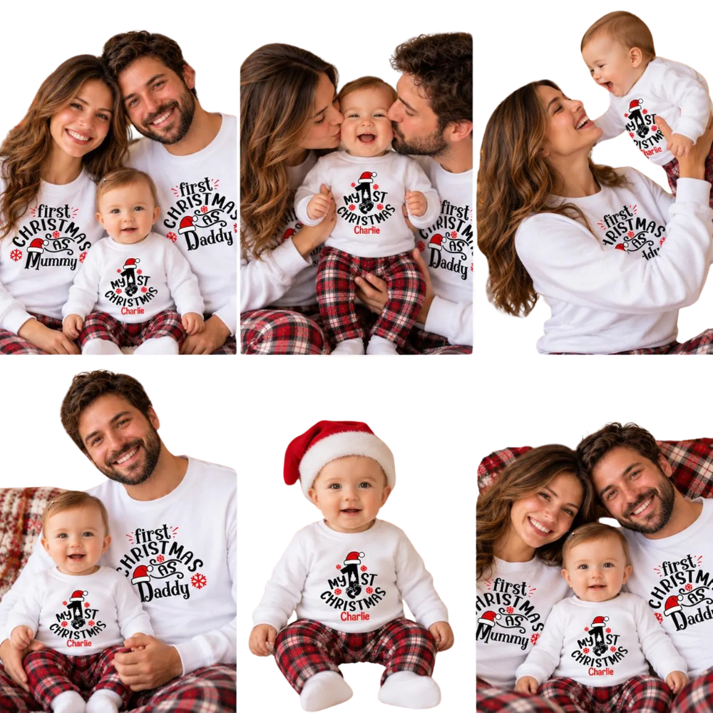 Custom My First Christmas Family Matching Sweatshirt, Custom First Christmas Family Sweatshirt ET1659