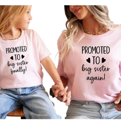 Promoted To Big Sister Again Matching Sibling Pregnancy Annoucement Shirt, Baby Announcement Matching Family Shirts ET0782