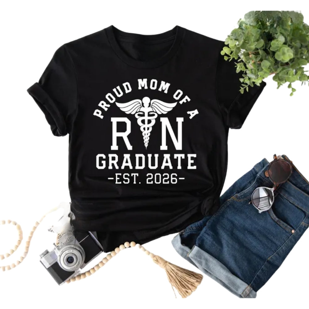 Custom Nurse Graduation Matching Family T Shirts, Personalized Registered Nurse Grad Matching Shirts For Family ET0668