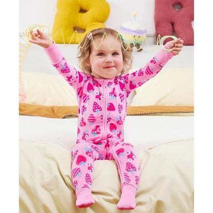 Pink Berry Baby Romper Convertible Footie Zipper, Strawberry Lover Baby Convertible Romper BB0375