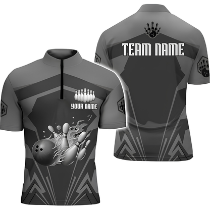 Custom Team Brown Bowling Jersey For Men, Custom Bowling Team Shirts BZ0666