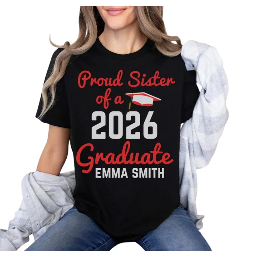 Proud Family Of A Graduate Personalized Matching Family Graudation T Shirts, Custom Class Of Matching Shirts For Family ET0518