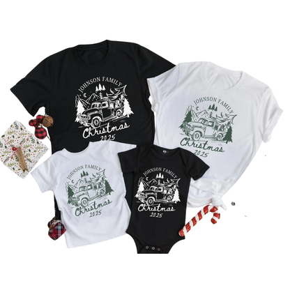 Personalized Christmas Truck Family Matching Sweatshirt, Custom Family Xmas Sweater ET1296