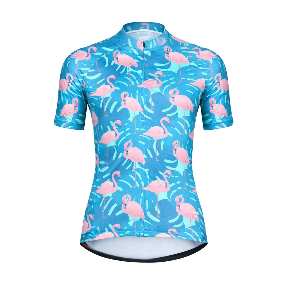 Flamingo Tropical Cycling Short Sleeve Jersey Mens, Flamingo Cycling Jerseys CZ0135