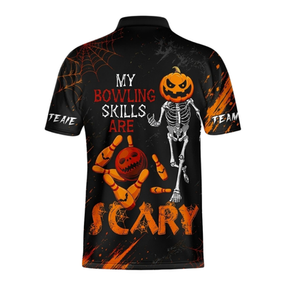 My Bowling Skills Are Scary Custom Bowling Jersey Shirts Mens, Custom Funny Halloween Bowling Team Shirts BZ1089
