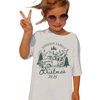 Personalized Christmas Truck Family Matching Sweatshirt, Custom Family Xmas Sweater ET1296