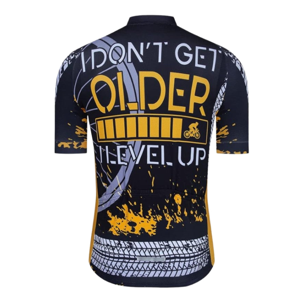 I Don't Get Older I Level Up Men's Short Sleeve Cycling Jersey, Funny Cycling Jerseys CZ0034