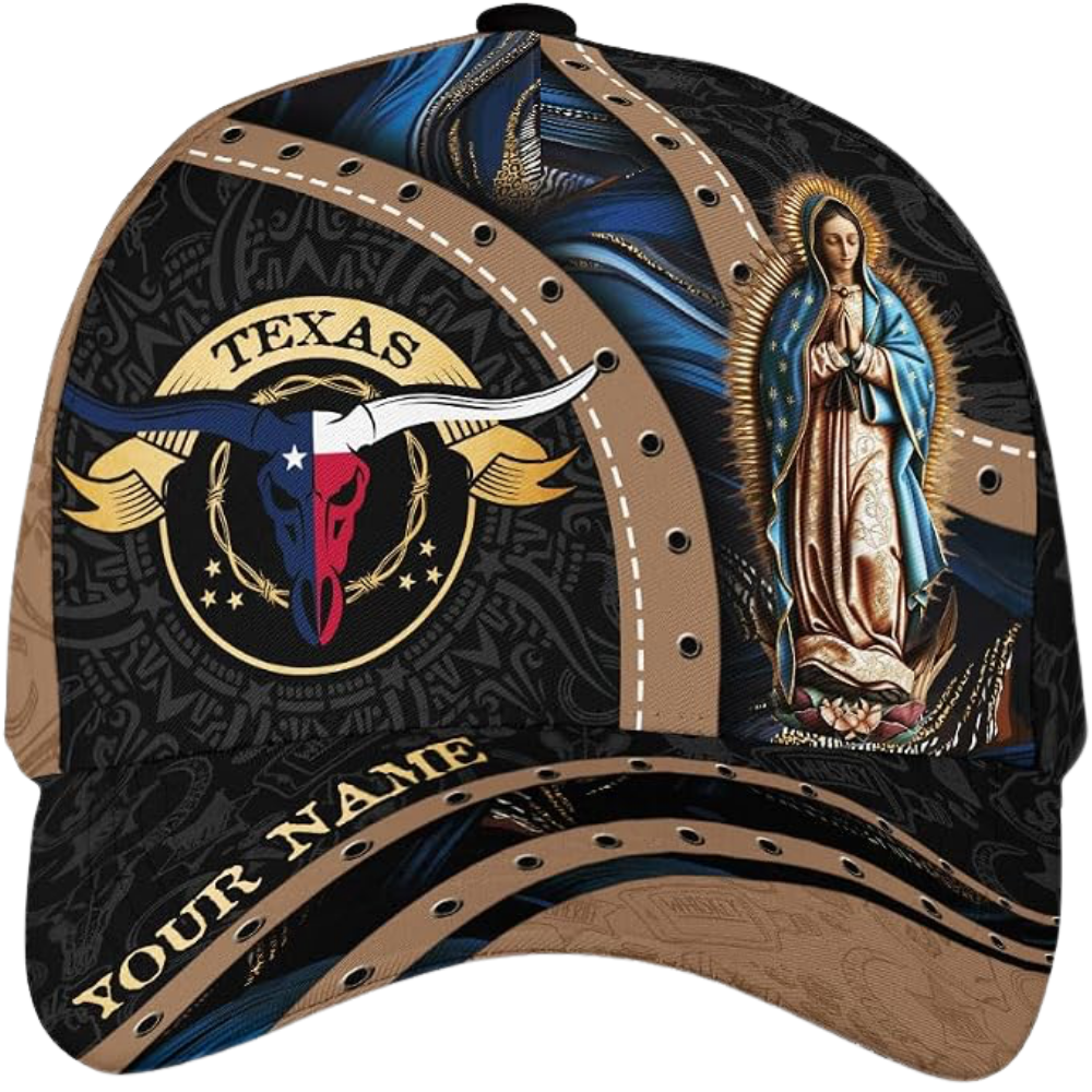 Custom Texas Our Lady Of Guadalupe 3D Printed Baseball Cap, Personalized Texas Catholic Cap Hat CP0565
