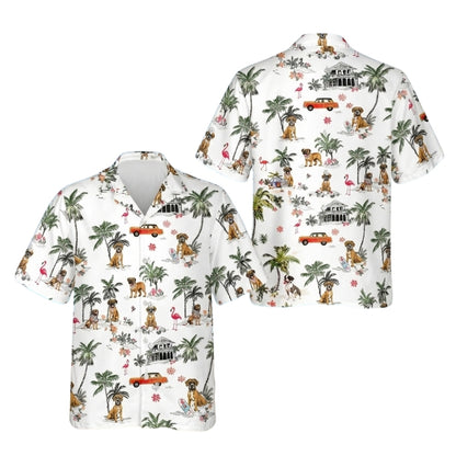 Boxer Dog Tropical Hawaiian Shirt For Men Women, Boxer Dog Lover Beach Hawaiian Shirts HE0501