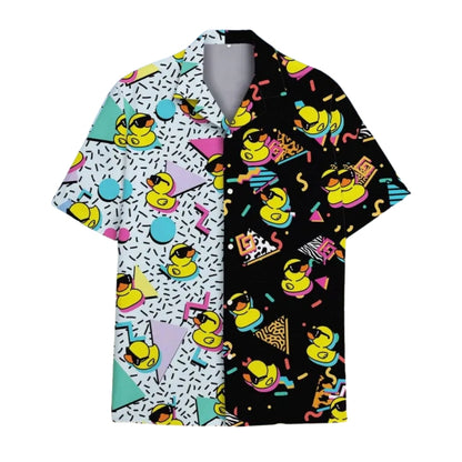 Funny Duck 80s Retro Hawaiian Shirt Mens, Duck Lovers Hawaiian Shirts HE0012