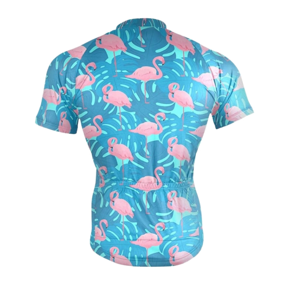 Flamingo Tropical Cycling Short Sleeve Jersey Mens, Flamingo Cycling Jerseys CZ0135