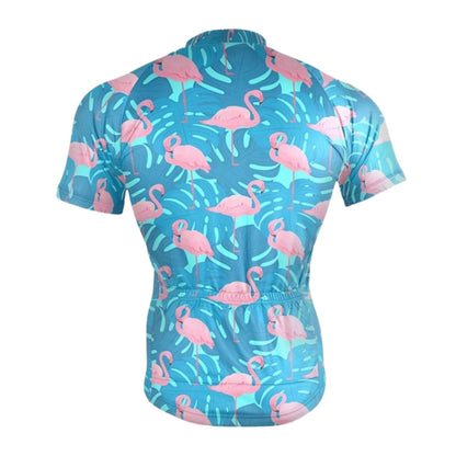Flamingo Tropical Cycling Short Sleeve Jersey Mens, Flamingo Cycling Jerseys CZ0135