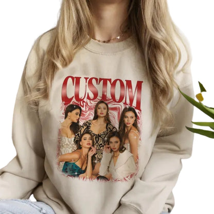 Custom Photo Your Girlfriend Boyfriend Bootleg Sweatshirt, Custom Photo Sweatshirt For Valentine Day 2D0828