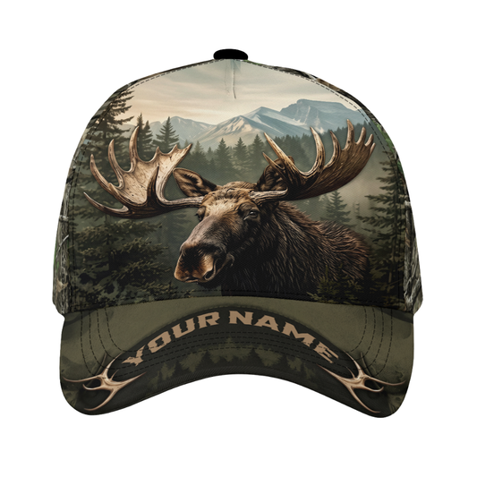 Moose Forest Custom 3D Baseball Cap, Custom Moose Hunting Cap Hat CP0680