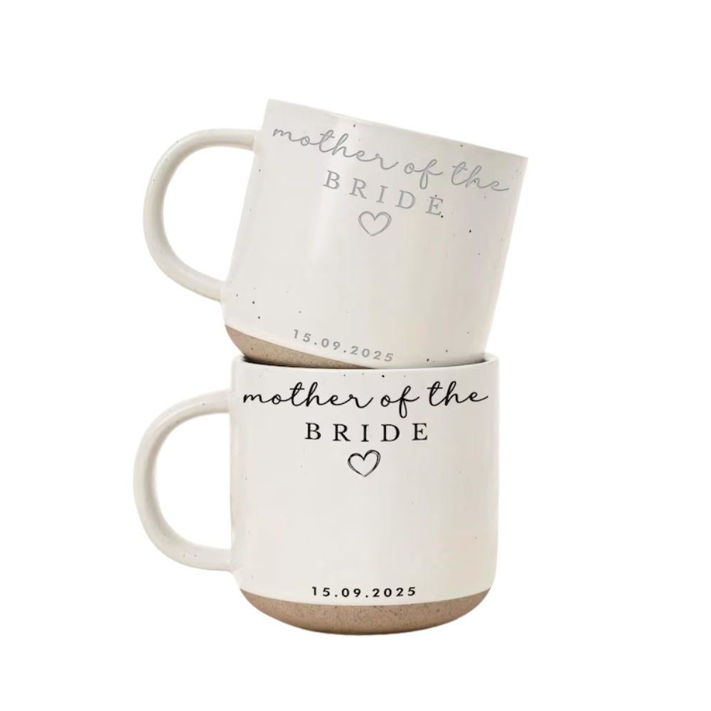 Personalised Wedding Pottery Mug For Mother Of The Bride & Groom, Custom Mother of the Groom Bride Mug WD0037