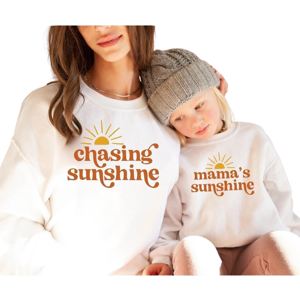 Chasing Sunshine Mama's Sunshine Matching Sweatshirt For Mom And Baby, Mommy And Me Matching Sweatshirt ET1396