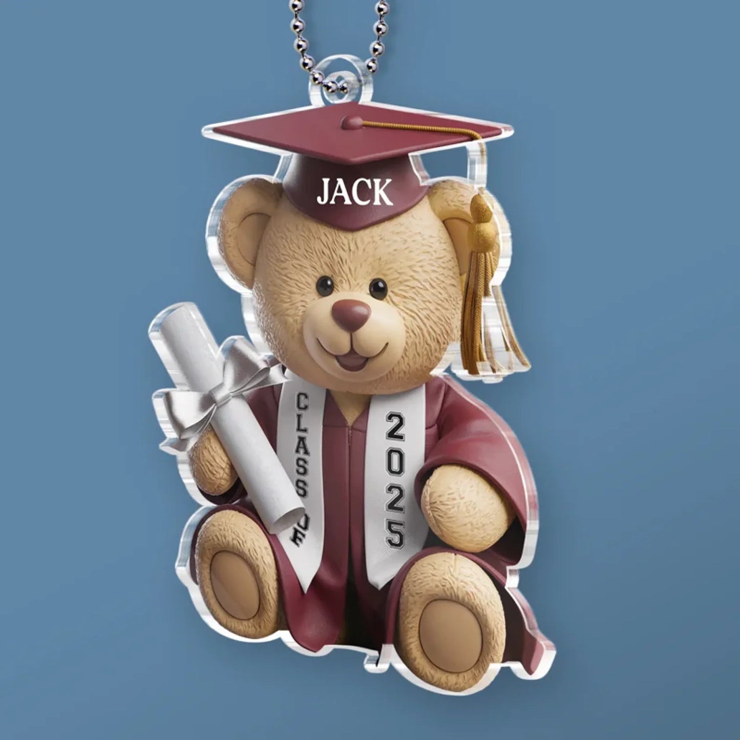 Dream Big, Shine Bright - Family Personalized Custom Car Ornament, Personalized Graduation Bear Ornaments 2025 TD0022
