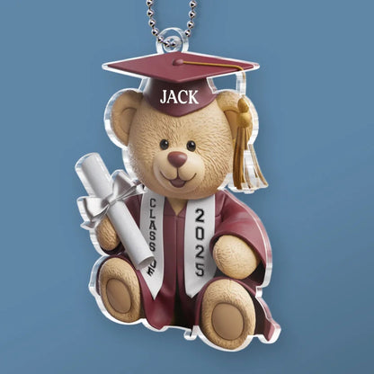 Dream Big, Shine Bright - Family Personalized Custom Car Ornament, Personalized Graduation Bear Ornaments 2025 TD0022