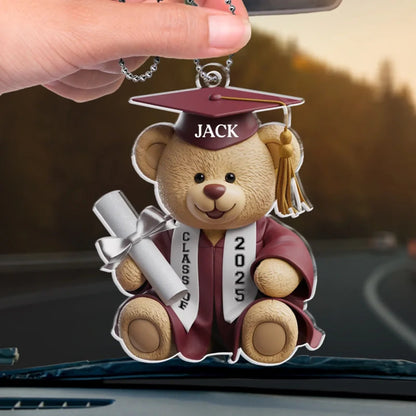 Dream Big, Shine Bright - Family Personalized Custom Car Ornament, Personalized Graduation Bear Ornaments 2025 TD0022