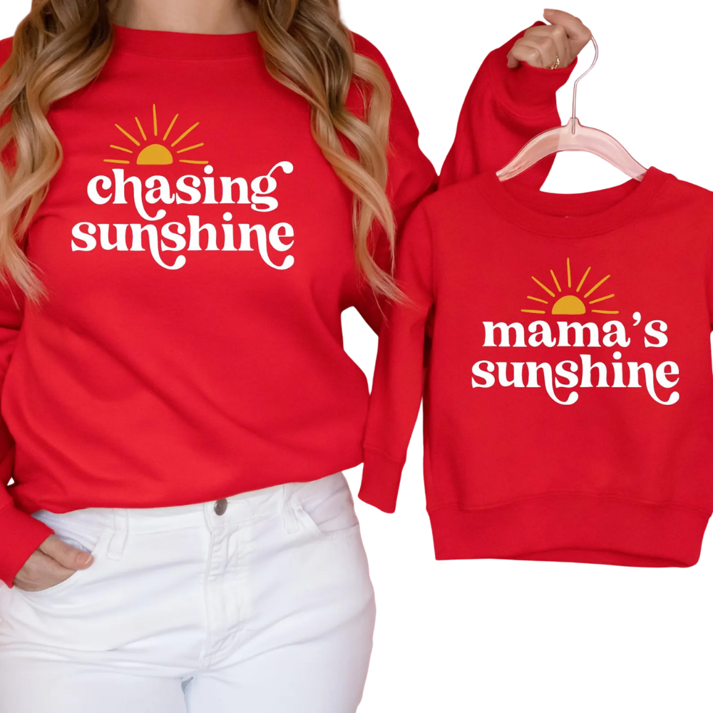 Chasing Sunshine Mama's Sunshine Matching Sweatshirt For Mom And Baby, Mommy And Me Matching Sweatshirt ET1396